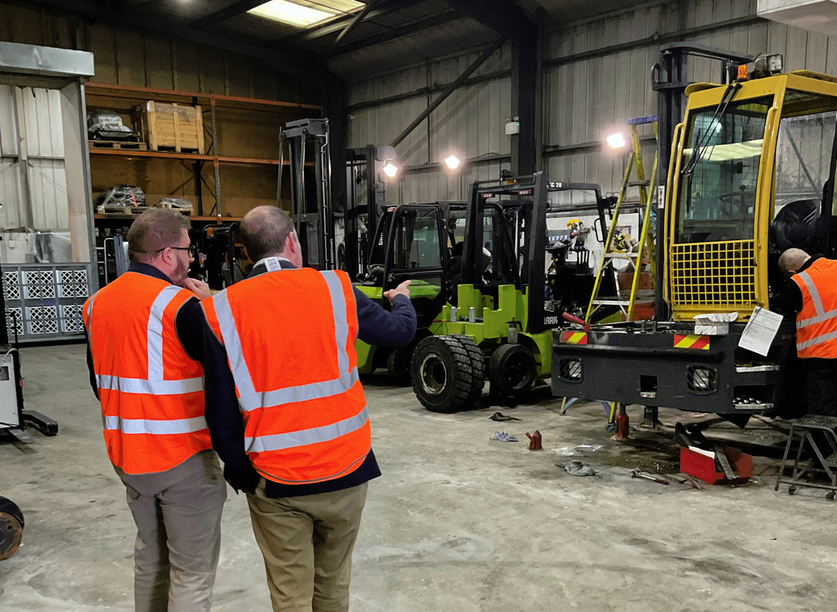Lee Dillon MP visit to Newbury-based forklift supplier Stacatruc