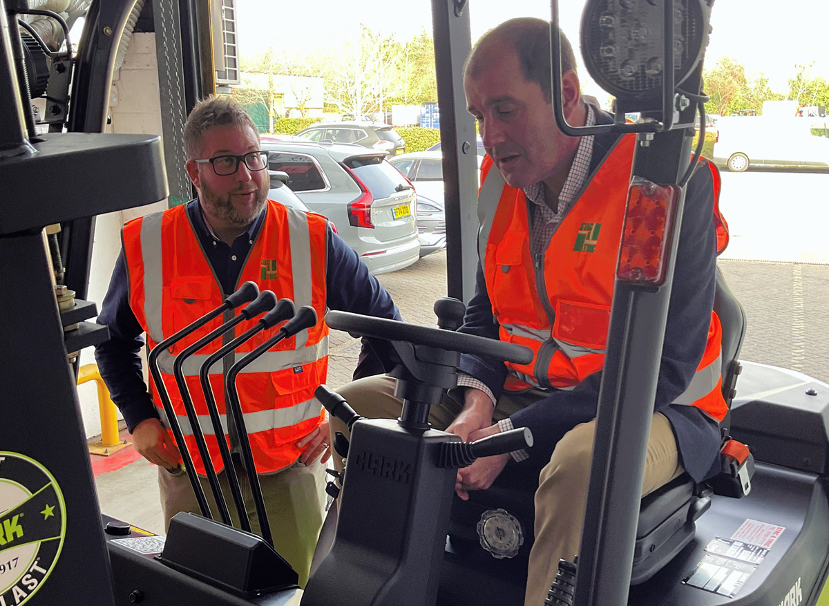 Lee Dillon MP visit to Newbury-based forklift supplier Stacatruc