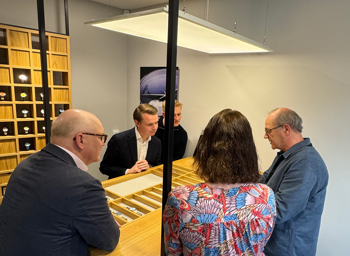 Joshua Reynolds MP visit to watchmaker Christopher Ward